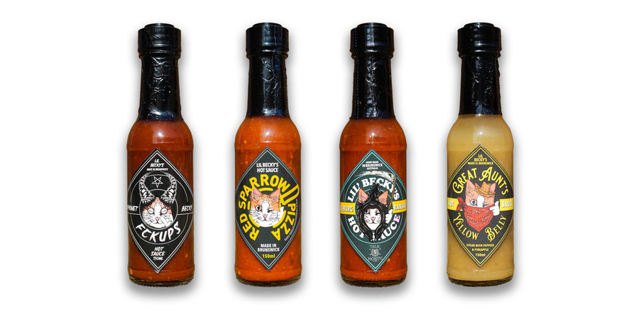 Welcome to Lil Becky's Hotsauce. We make a range of delicious, small-batch hot sauces using only the finest organic peppers and fresh produce sourced from local and organic Australian growers. We always aim for depth of flavour over heat.